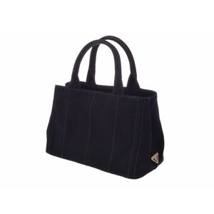 Prada Canapa Bag Black Strap Canvas Tote